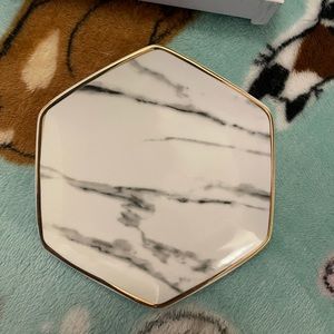 Pier One Marble with gold trim jewelry plate